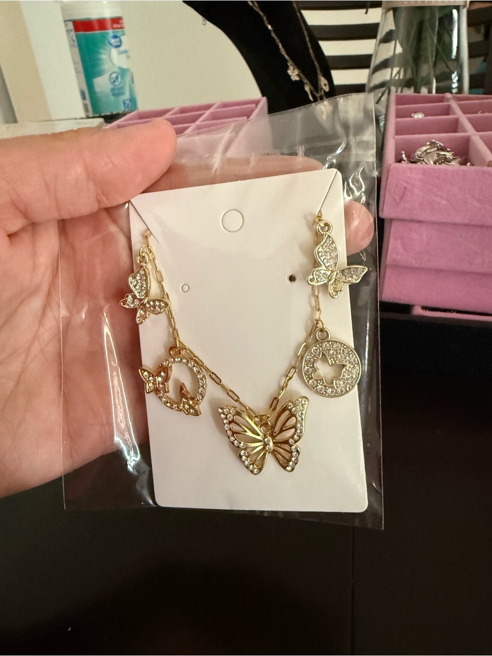 Gold Butterfly Charm Necklace